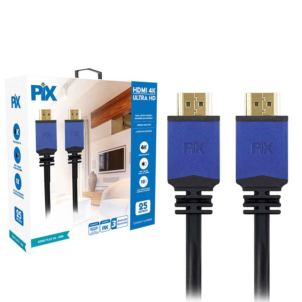 Imagem de CABO HDMI 2.0 - 4K HDR 19P 25M - COM REPETIDOR - 018-2520