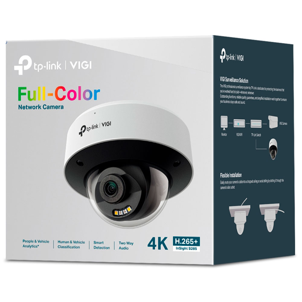 Imagem de CAMERA DE REDE DOME VIGI EXTERNA DE 8MP FULL-COLOR INSIGHT S285(4MM) TP-LINK
