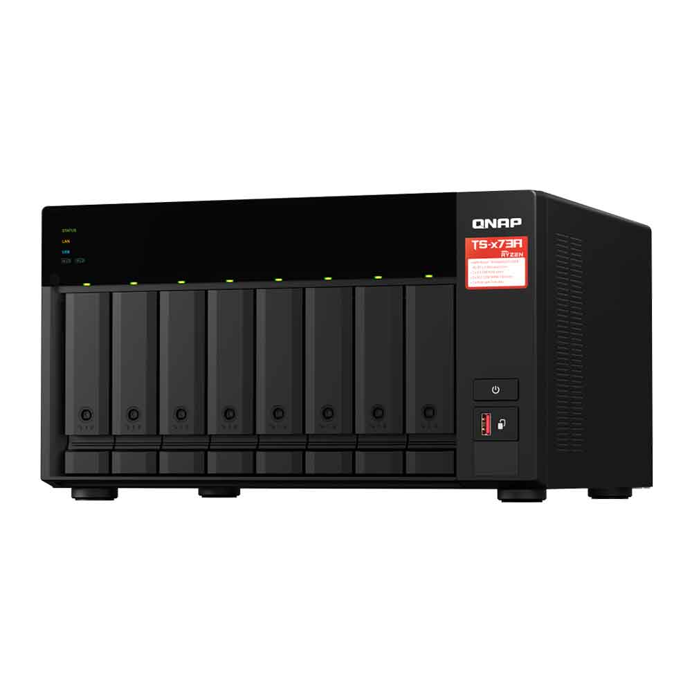 Imagem de STORAGE NAS QNAP 8 BAIAS AMD RYZEN V1500B 4 CORE 2.2GHZ 8GB 2X 2.5 GBE TORRE - TS-873A-8G-US