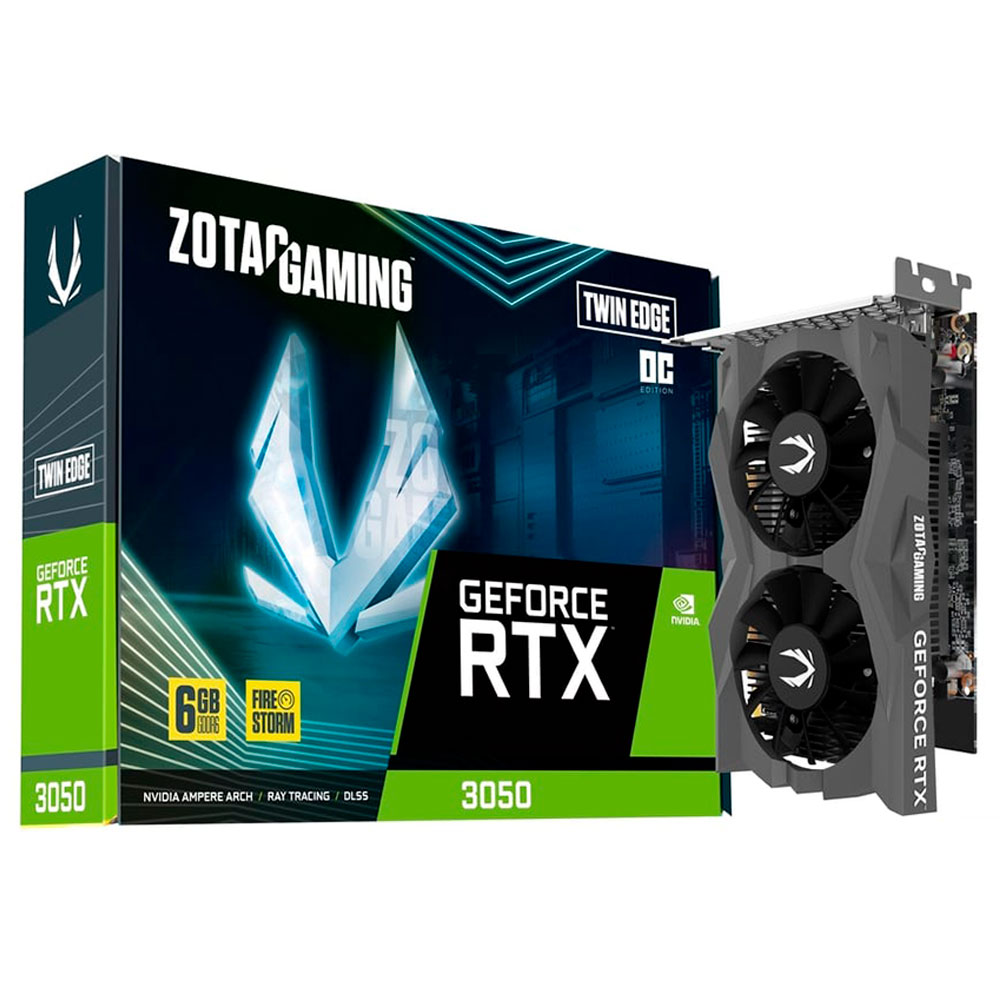 Imagem de PLACA DE VIDEO ZOTAC GEFORCE RTX 3050 TWIN EDGE OC 6GB GDDR6 96BITS ZT-A30510H-10L